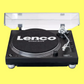 Lenco Professional Direct Drive USB Vinyl Player in Black with Dustcover