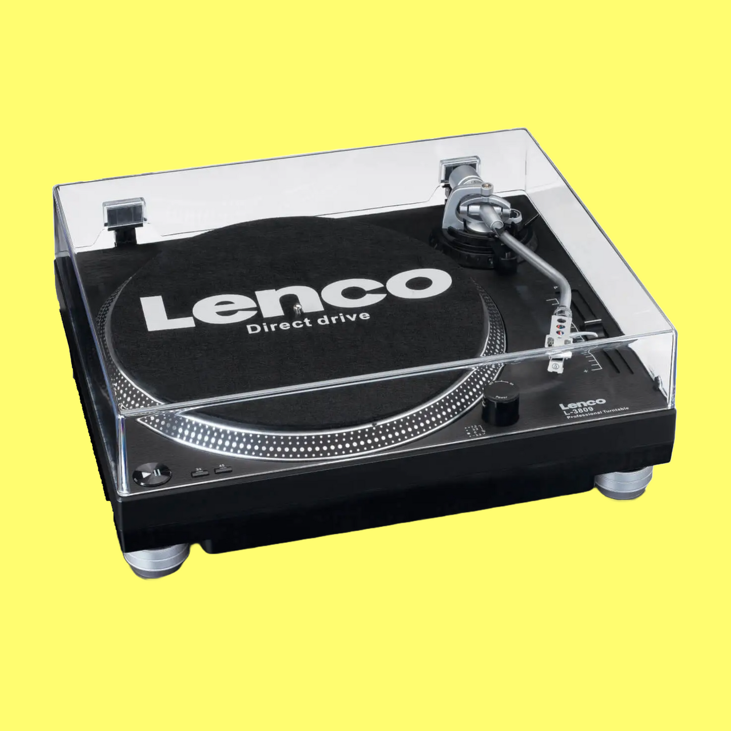 Lenco Professional Direct Drive USB Vinyl Player in Black with Dustcover