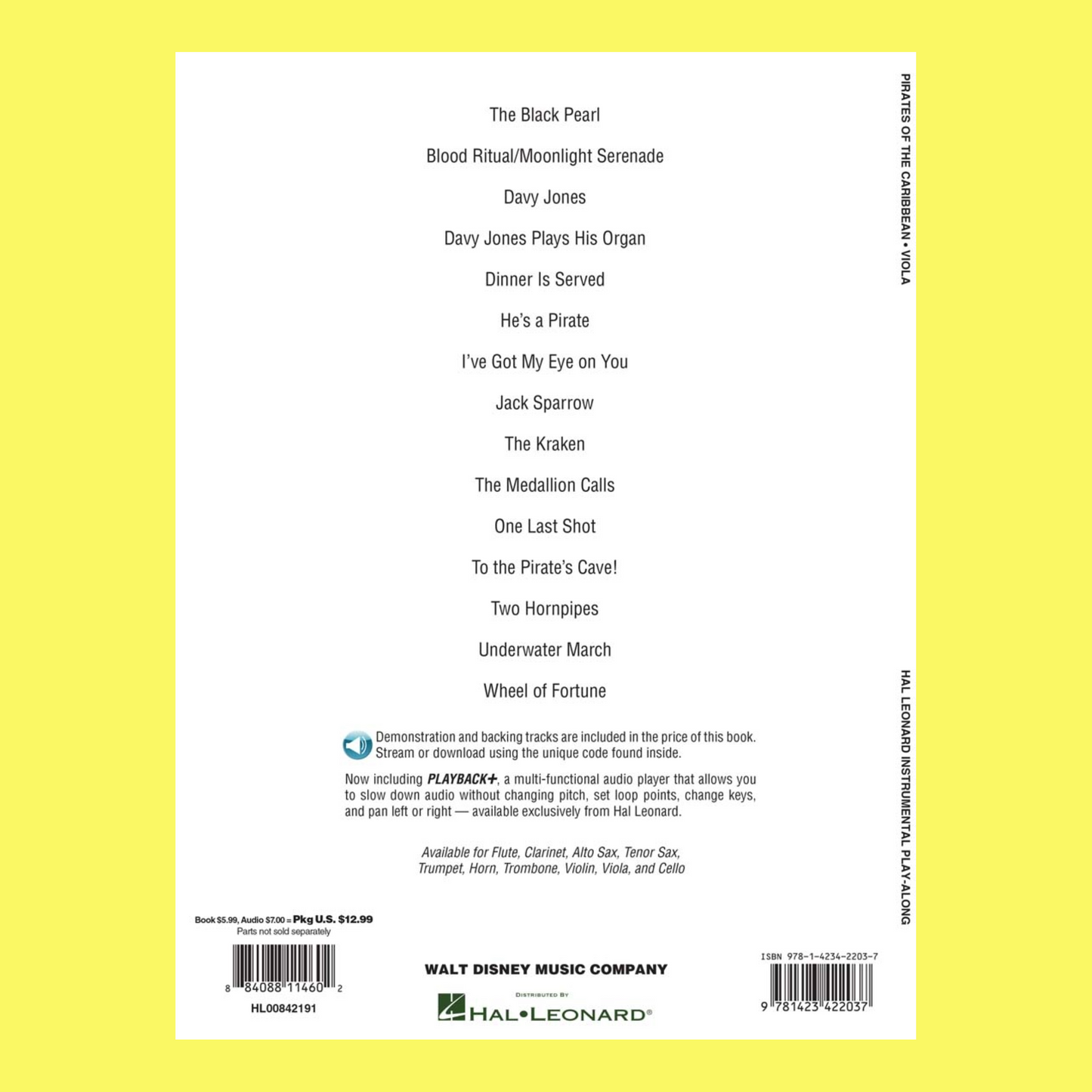 Pirates Of The Caribbean For Viola Play Along Book/Ola