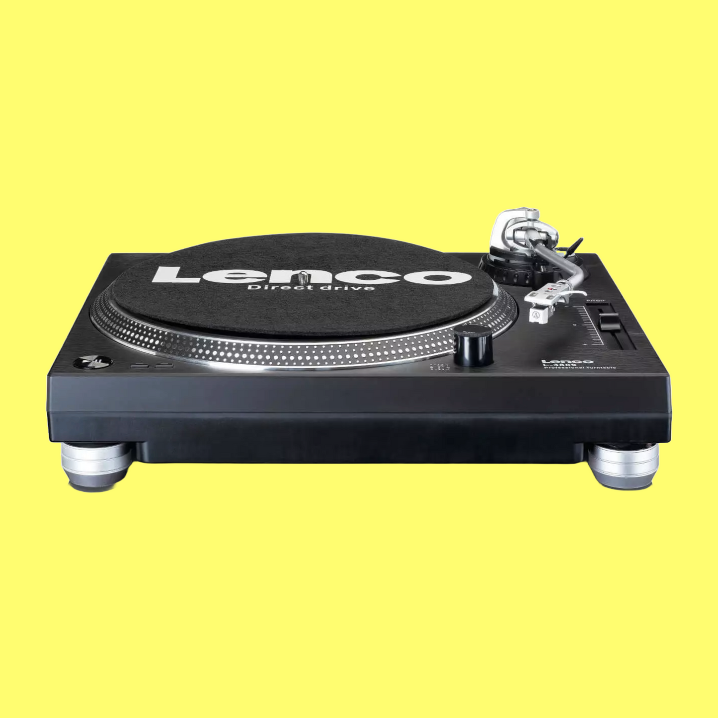 Lenco Professional Direct Drive USB Vinyl Player in Black with Dustcover