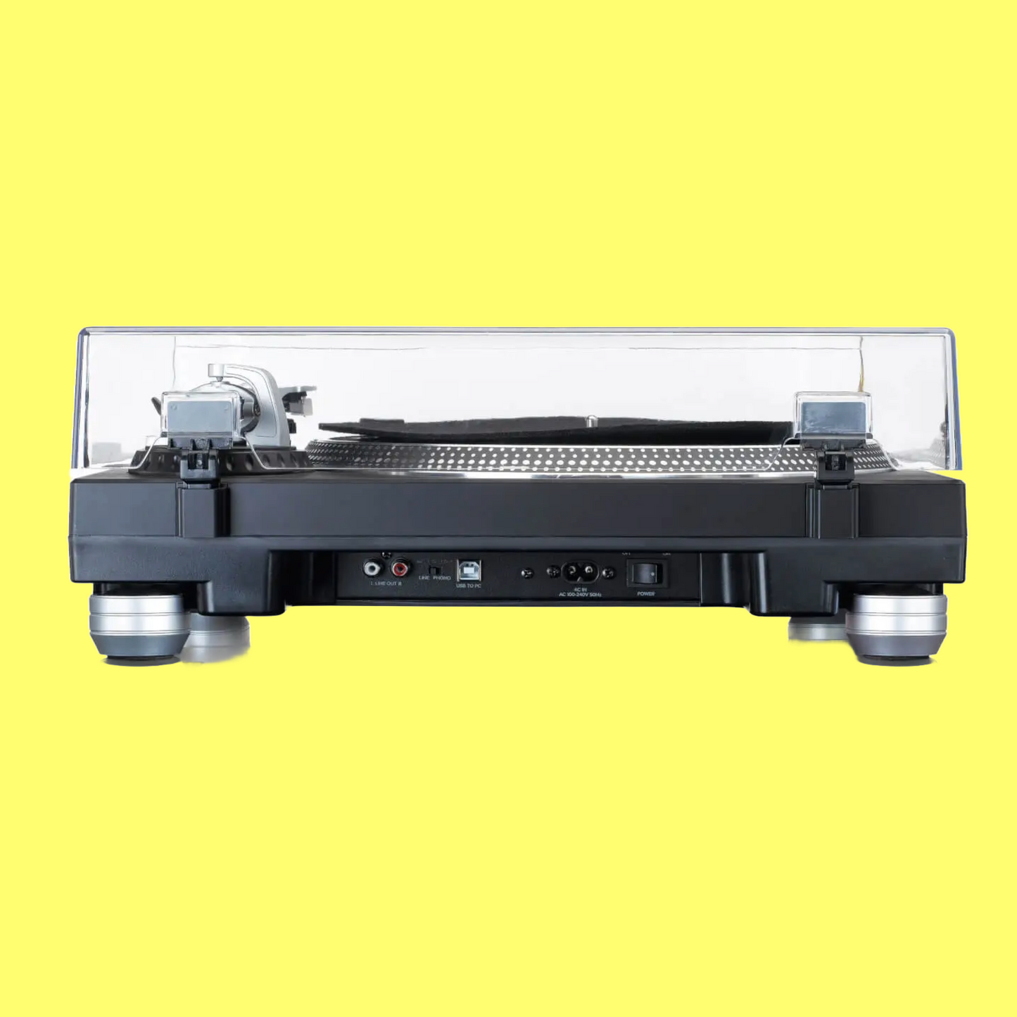 Lenco Professional Direct Drive USB Vinyl Player in Black with Dustcover