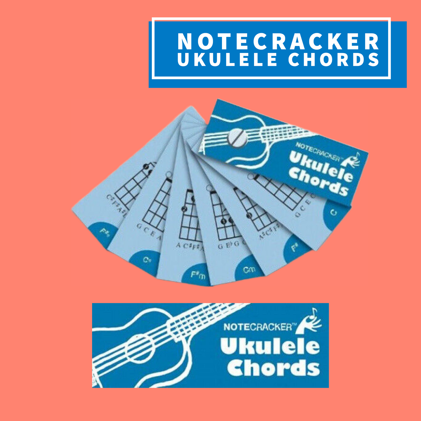 Notecracker Ukulele Chords - 70 Fun Learning Cards