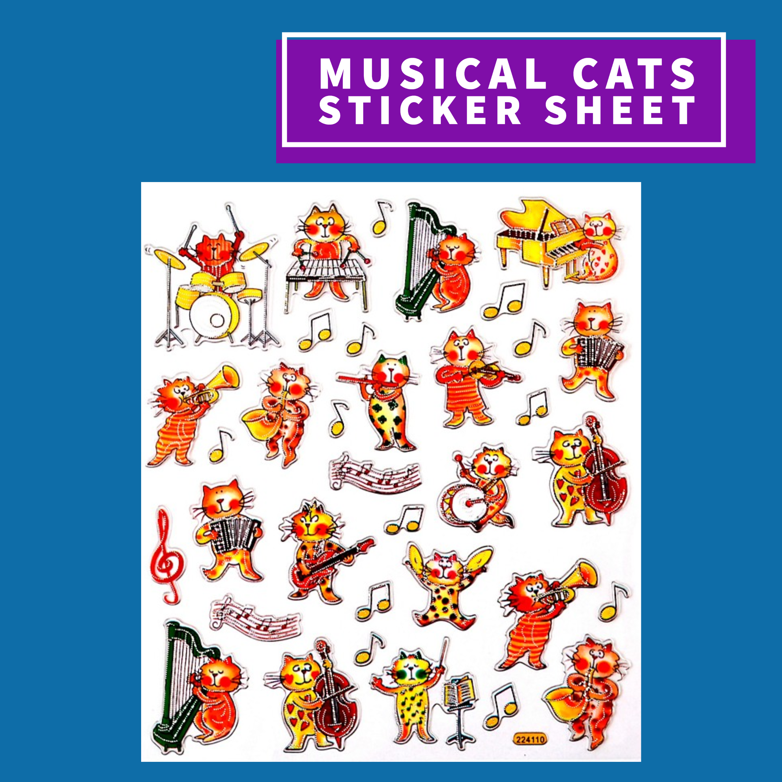 Musical Cats Stickers – Music2u.com.au