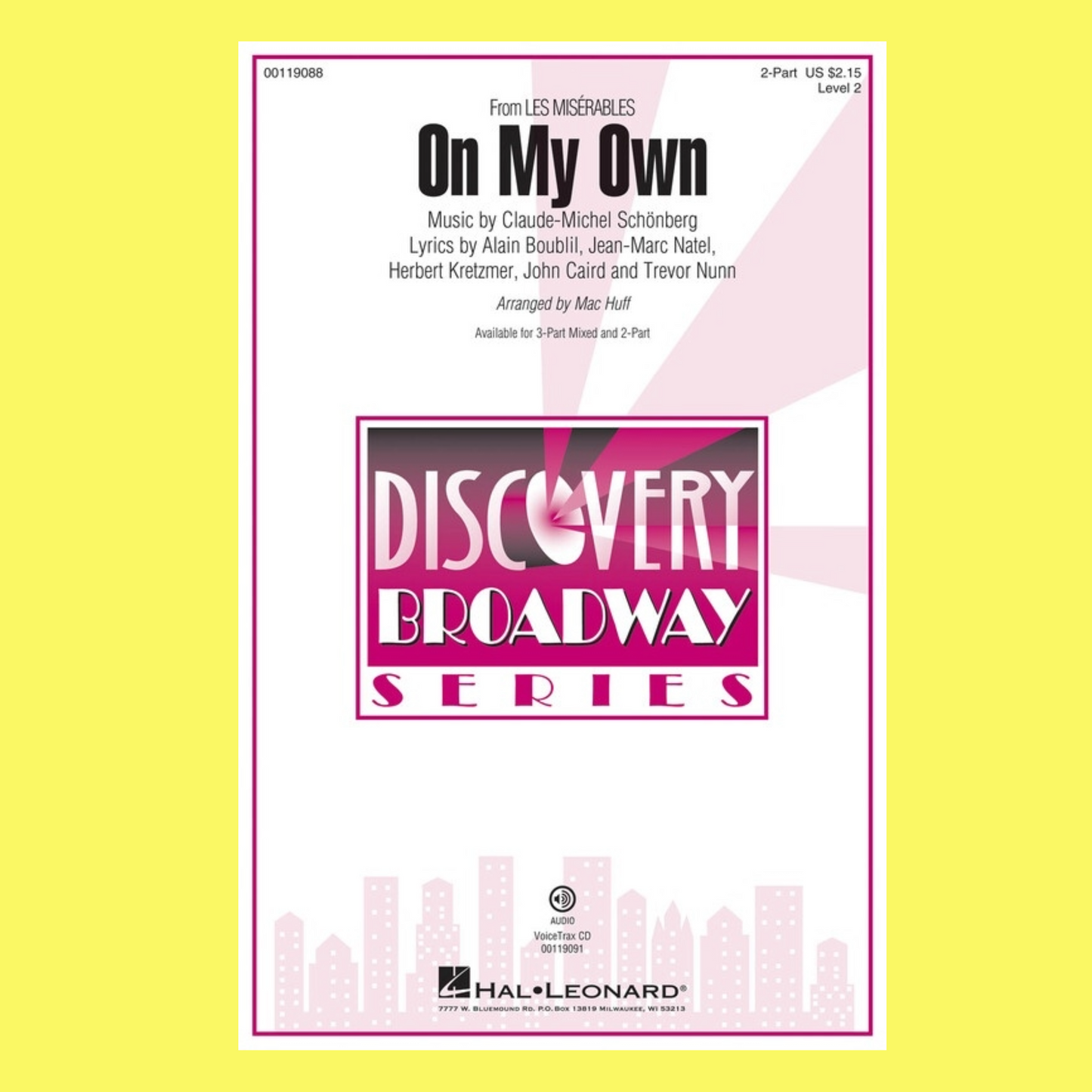 On My Own Les Mis‚Äö√†√∂¬¨¬©rables - 2 Part Vocal Sheet Music
