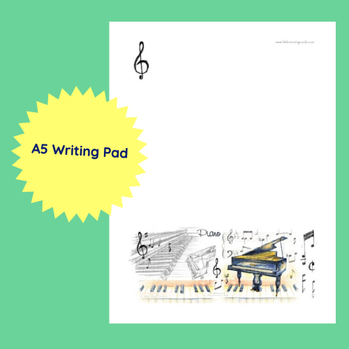 A5 Writing Pad - Piano Design Giftware