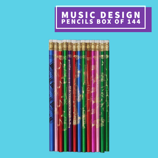 Luster Music Design Pencils Box Of 144 Assorted Colours