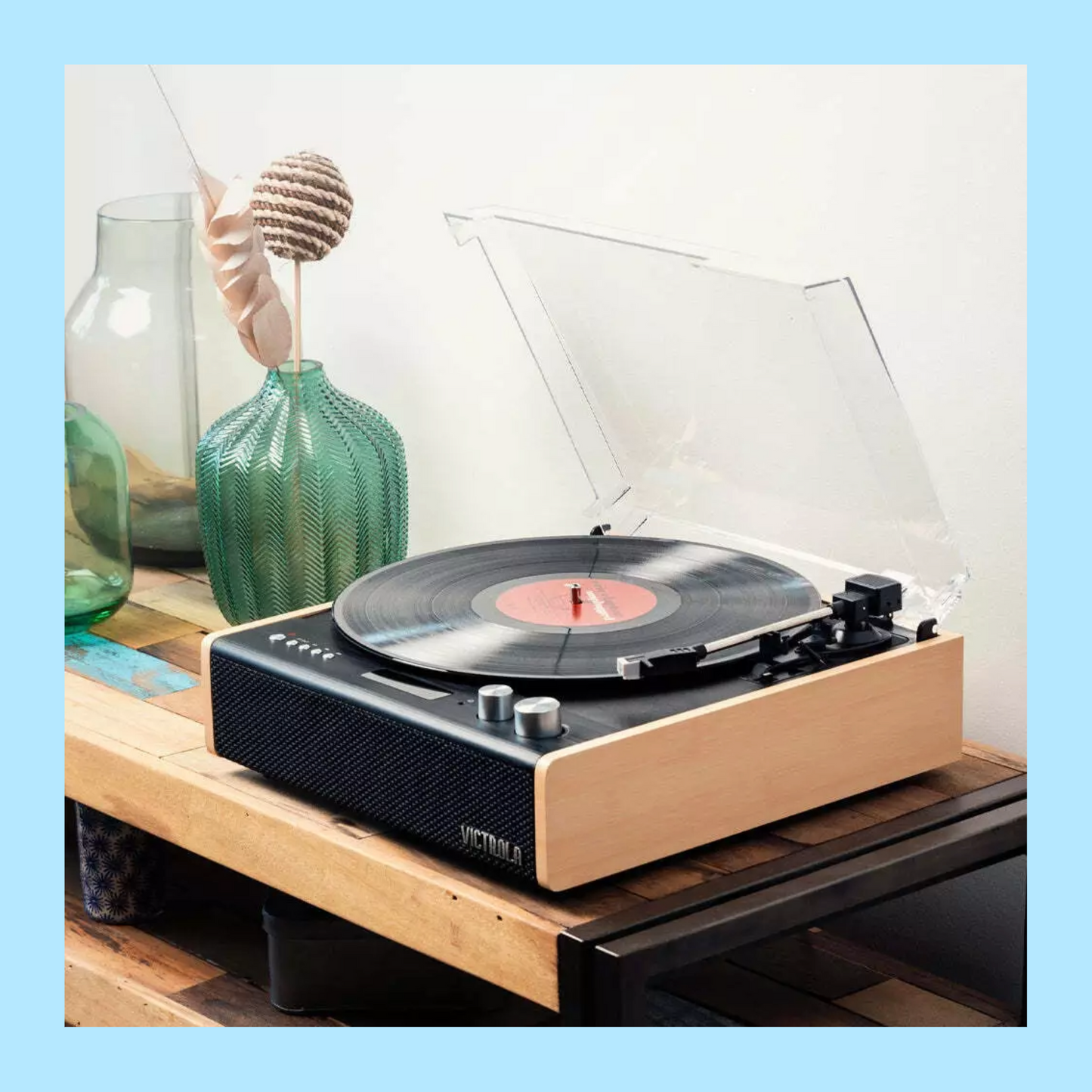 Victrola Eastwood Turntable and Vinyl Storage Crate