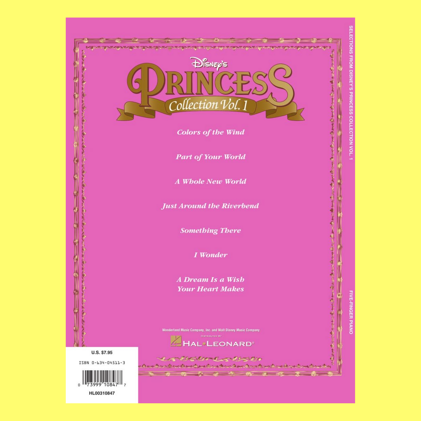 The Disney Princess Collection Volume 1 - 5 Finger Piano Book