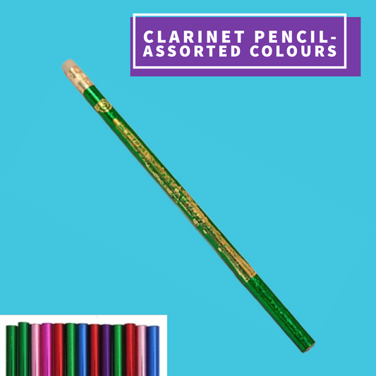 Music Theme Pencil - Clarinet Design (Assorted Colours) Giftware
