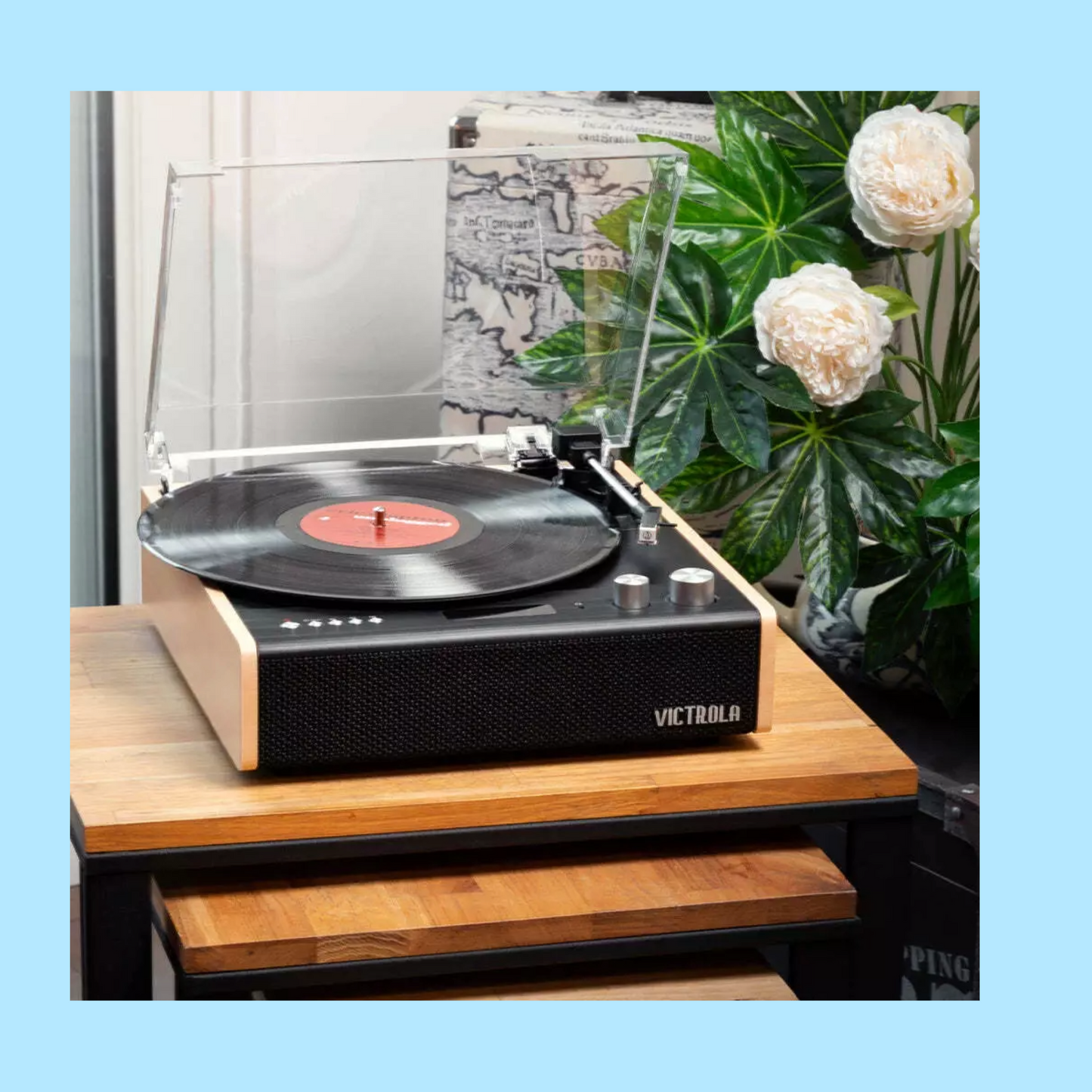 Victrola Eastwood Turntable and Vinyl Storage Crate