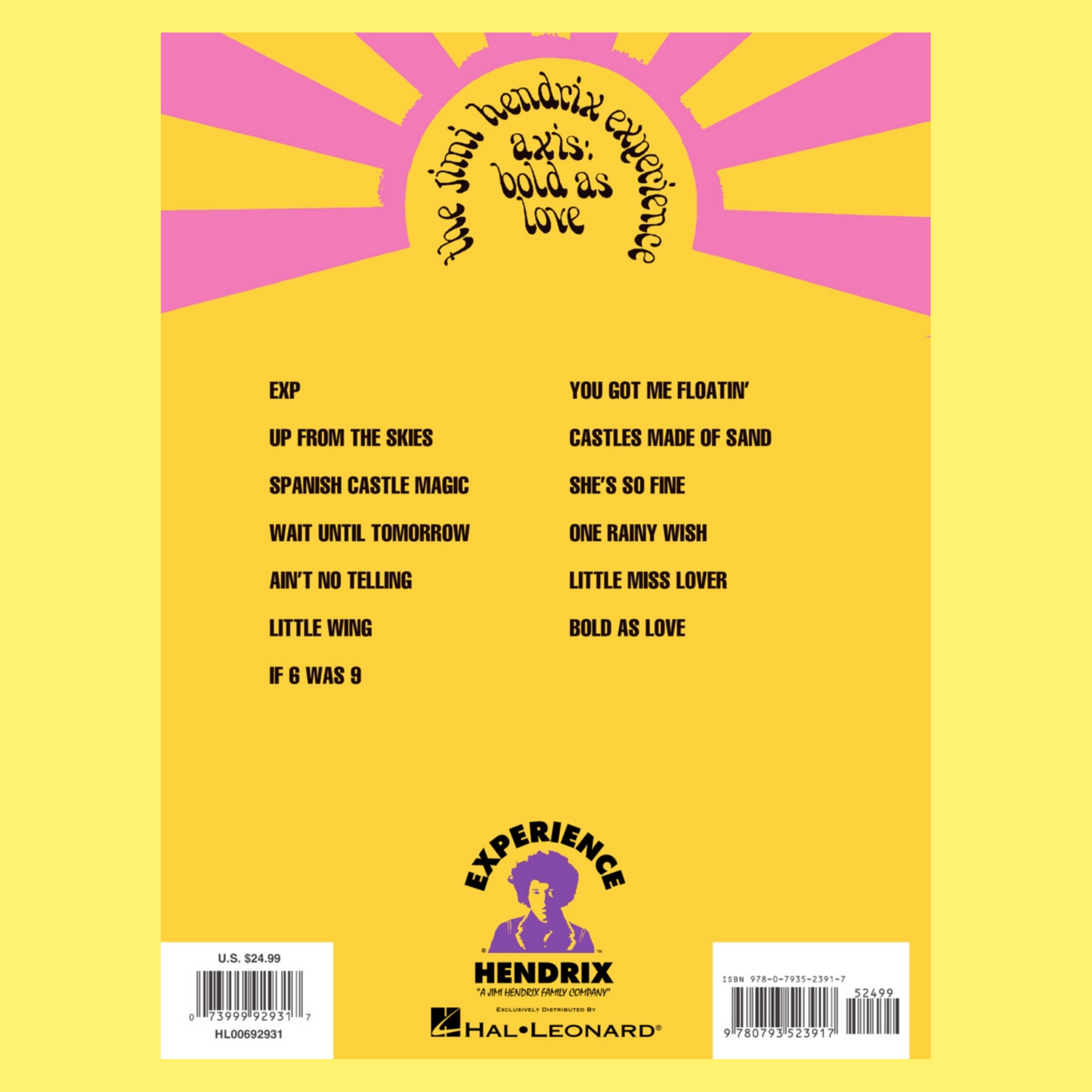 Jimi Hendrix - Axis Bold As Love Guitar Tab Book