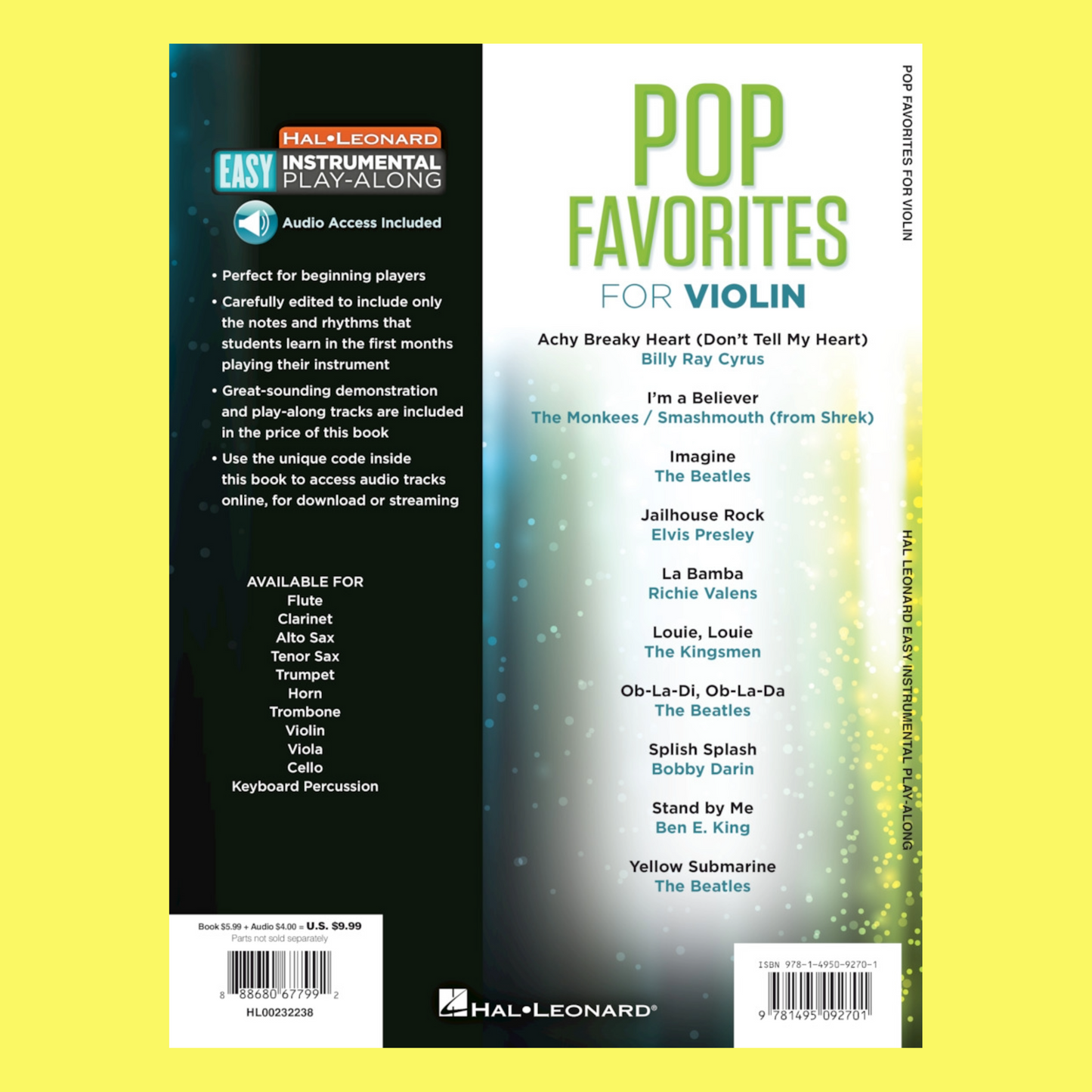 Pop Favorites For Violin Play Along Book/Ola