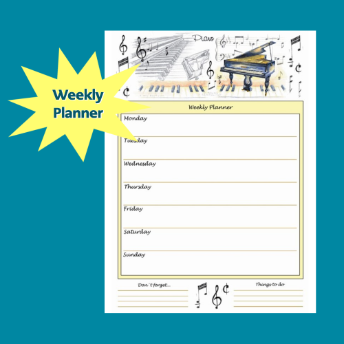 A4 Weekly Planner - Piano Design Giftware