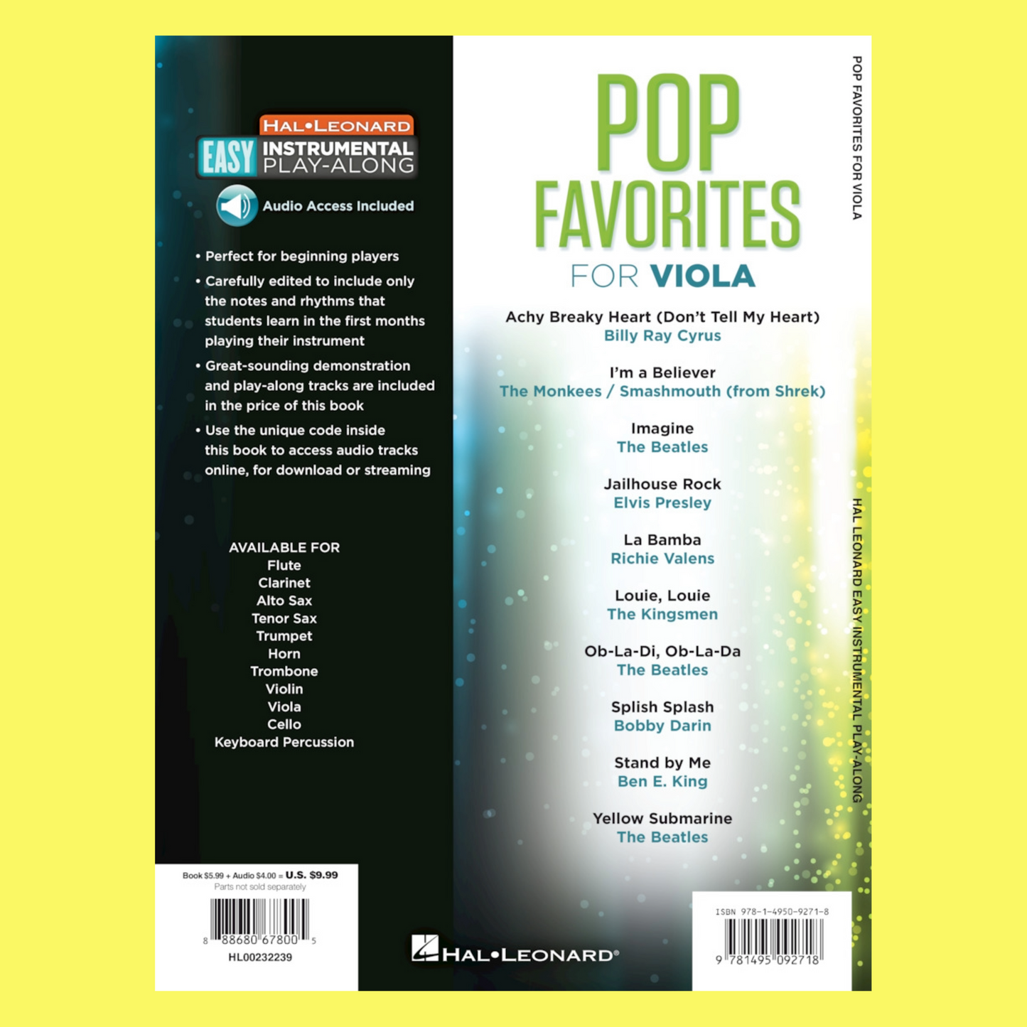 Pop Favorites For Viola Play Along Book/Ola