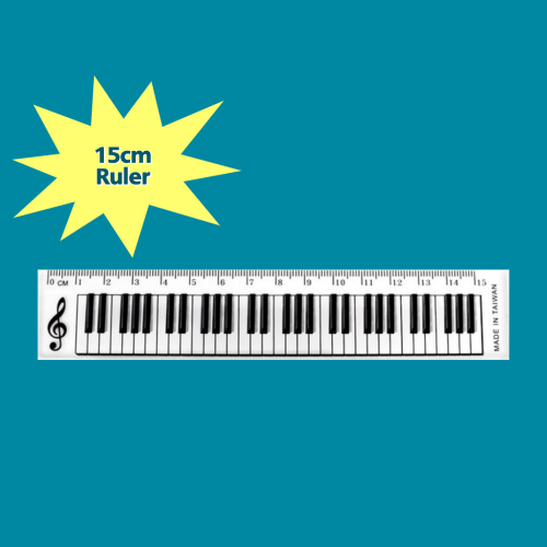 15Cm Musical Keyboard Design Clear Ruler Giftware