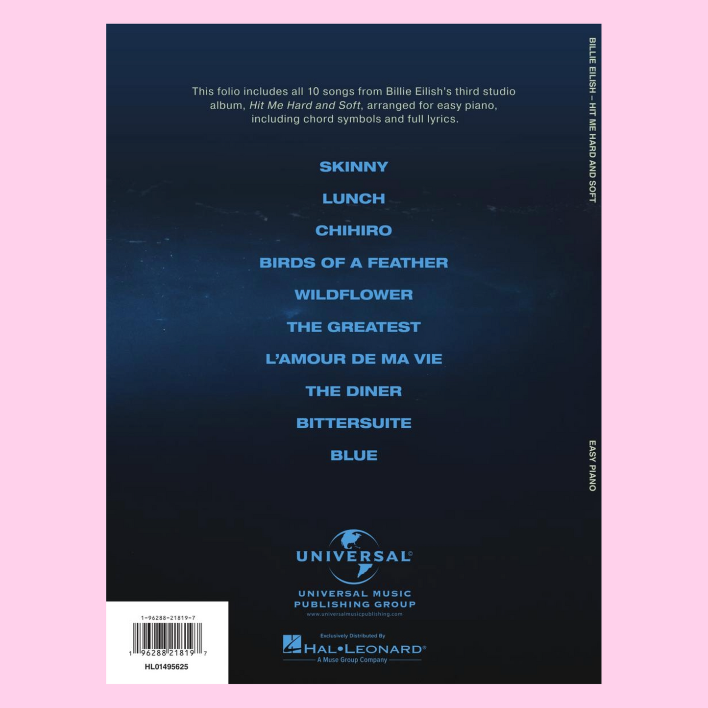 Billie Eilish - Hit Me Hard and Soft Easy Piano Book