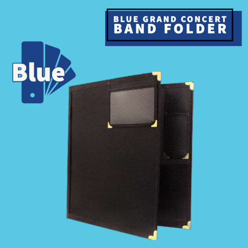 Blue Grand Concert Band Folder with Pencil Pocket & Front Window (30.4cm x 35.5cm)