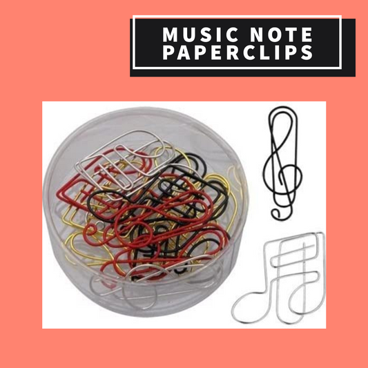 Paper Clips Treble Clef & Notes - Tub Of 15 in Assorted Colours