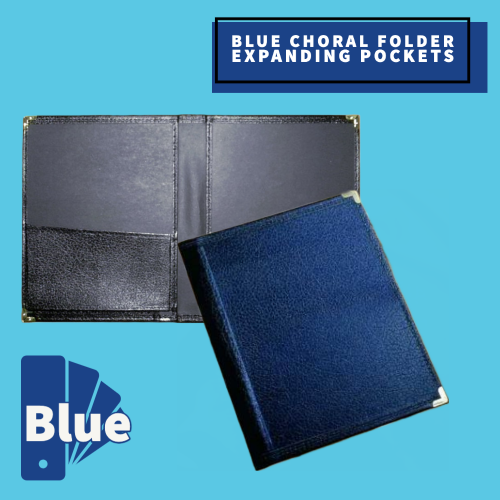 Blue Choral Folder Expanding Pockets (22.8cm x 30.4cm)
