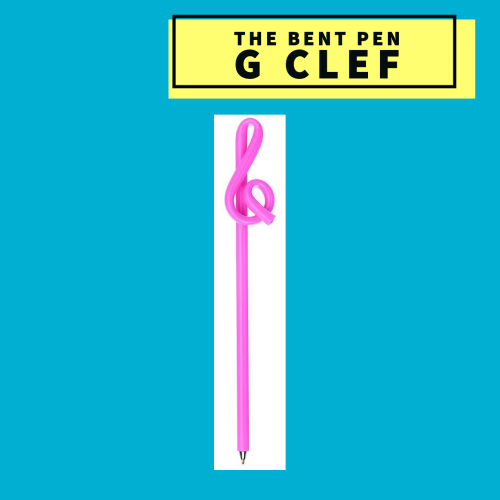 Bent Pen Junior Pocket Size - G Clef Design (Pink) Giftware