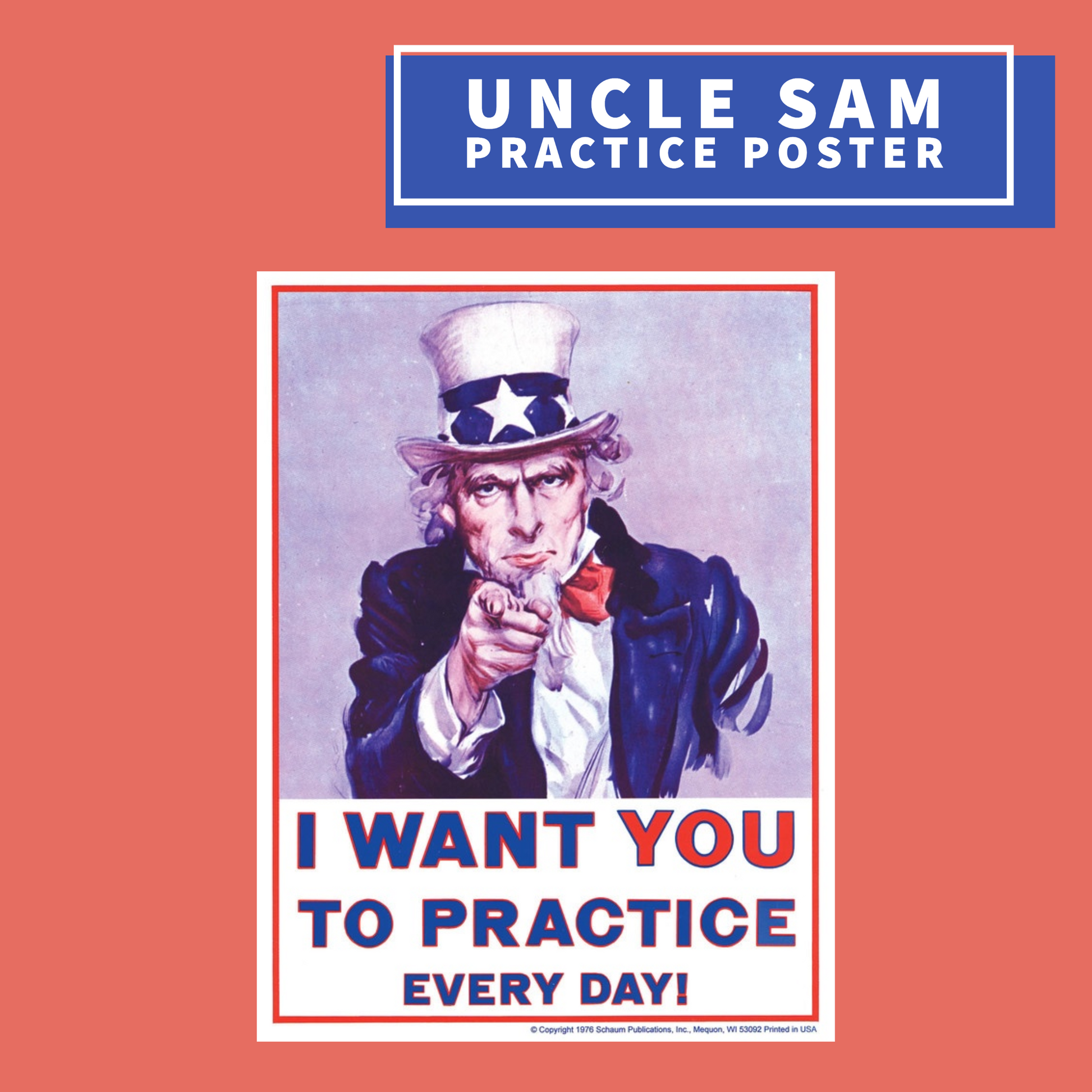 Uncle Sam Poster I Want You To Practice Everyday Giftware