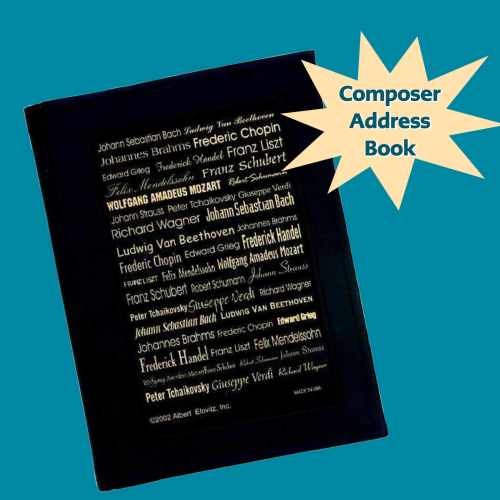 Address Book - Composer Black And Gold Design Giftware