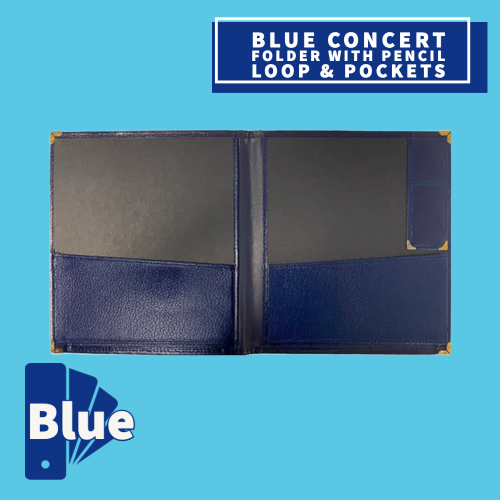 Blue Concert Folder With Pencil Loop & Storage Pockets (30.4Cm X 35.5Cm) Musical Instruments