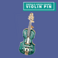 Emerald Green Violin Enamel Pin