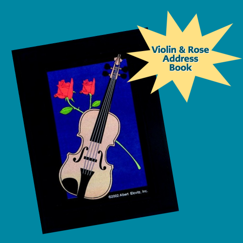 Address Book- Violin & Rose Design Giftware