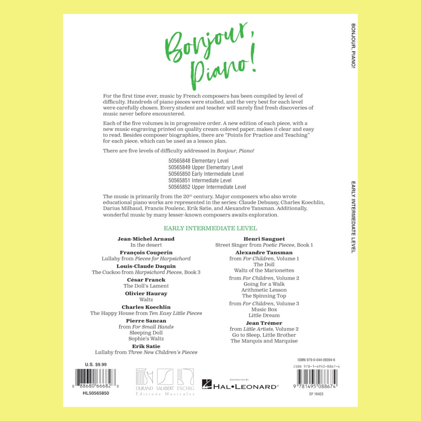 Bonjour Piano - Early Intermediate Level Book