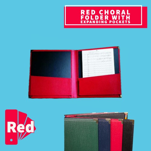 Red Standard Choral Folder with Expanding Pockets (22.8cm x 30.4cm)