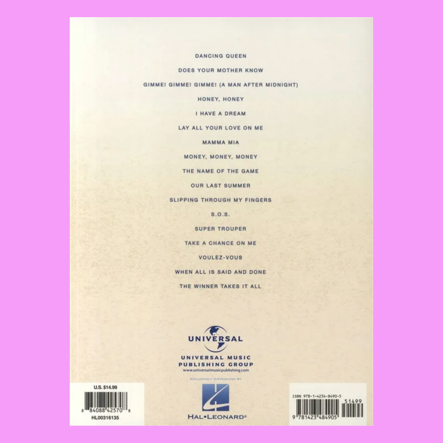 Mamma Mia - Movie Soundtrack Easy Piano Book