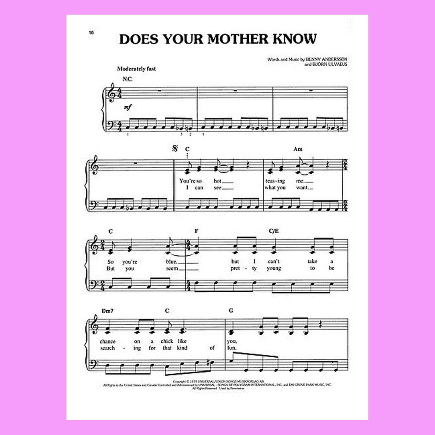 Mamma Mia - Movie Soundtrack Easy Piano Book