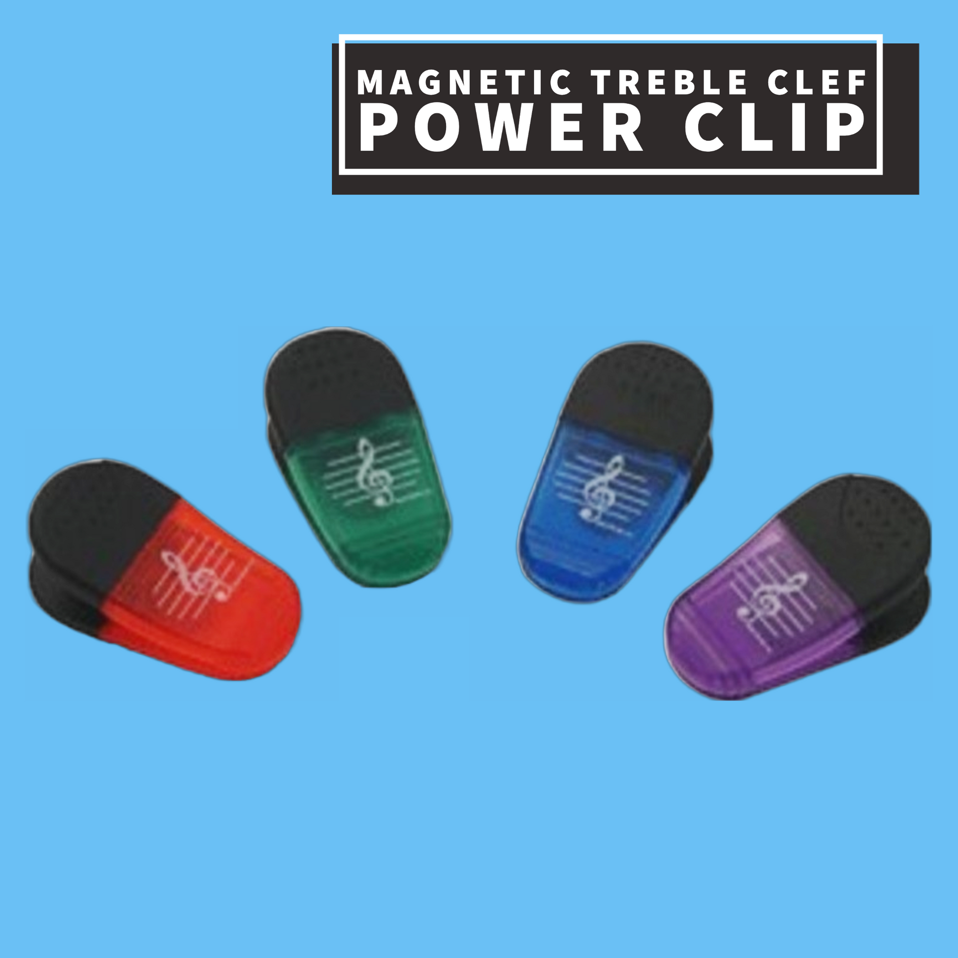 Magnetic Treble Clef Power Clip (Assorted Colours) Giftware