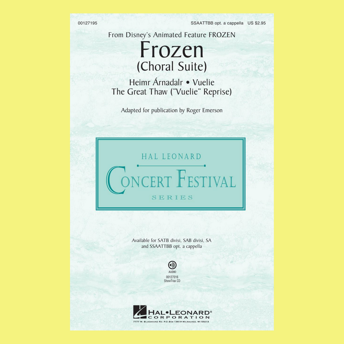 Frozen Choral Suite Ssaattbb Authentic