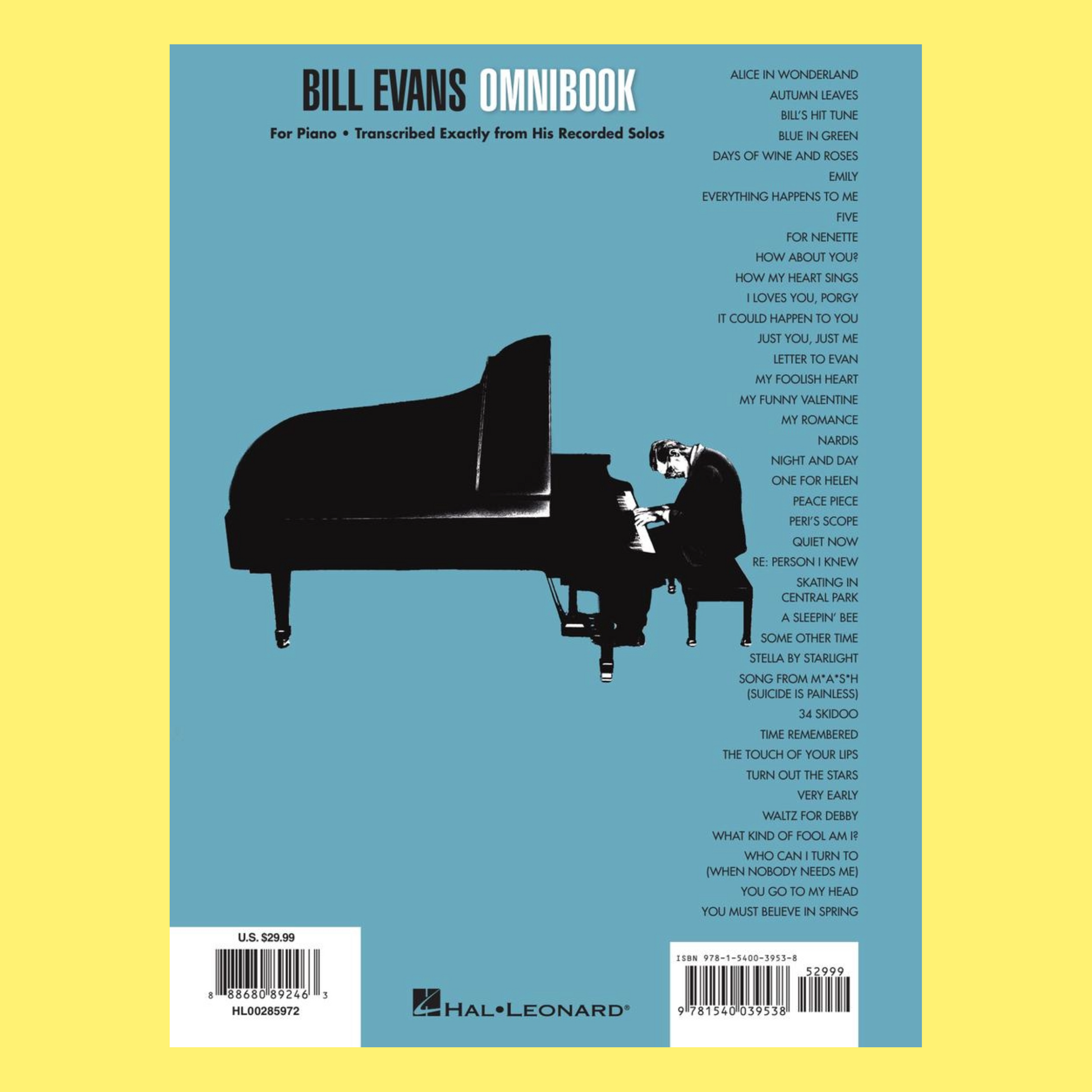 Bill Evans Omnibook for Piano (40 Songs) – Music2u.com.au