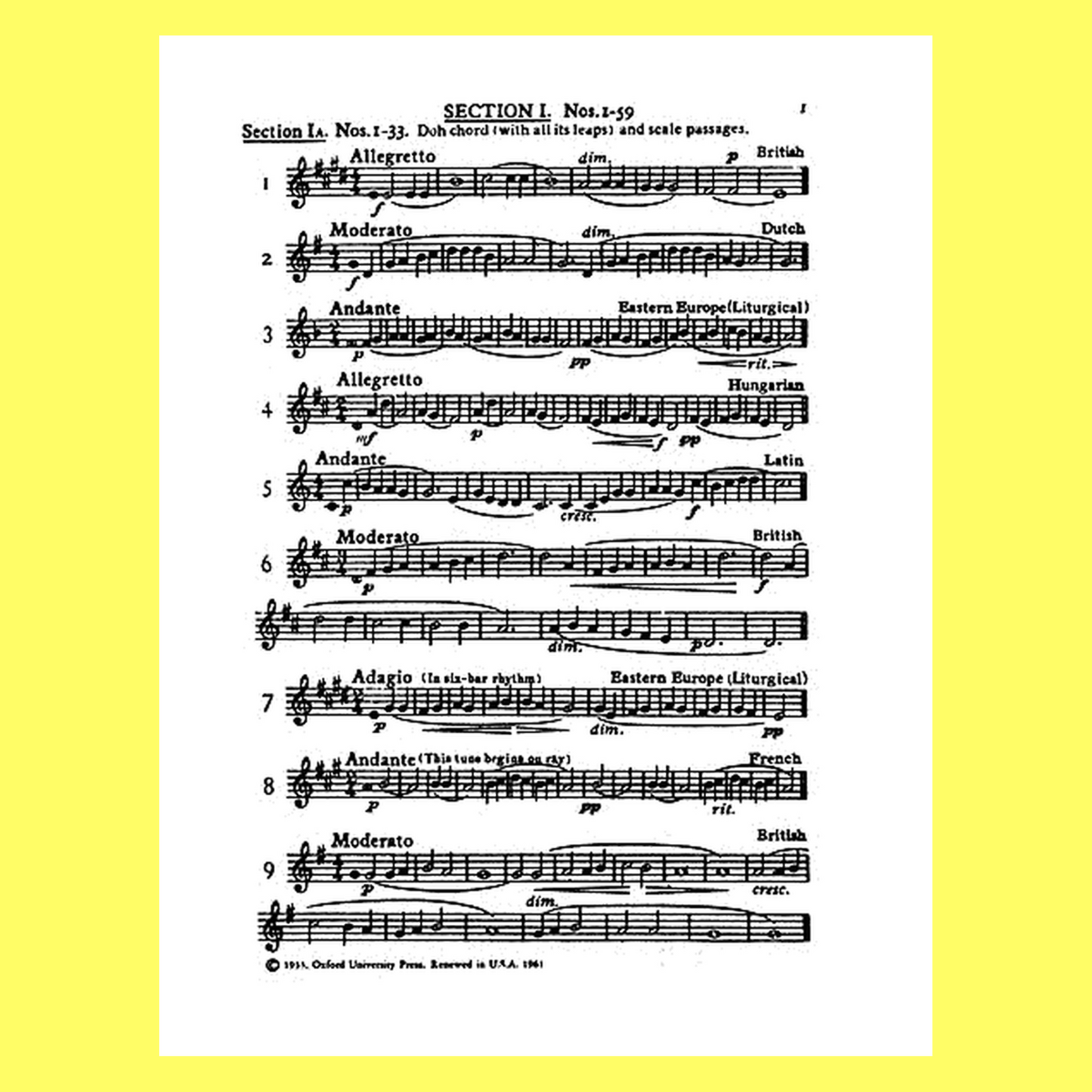 Folk Song Sight Singing Book 1