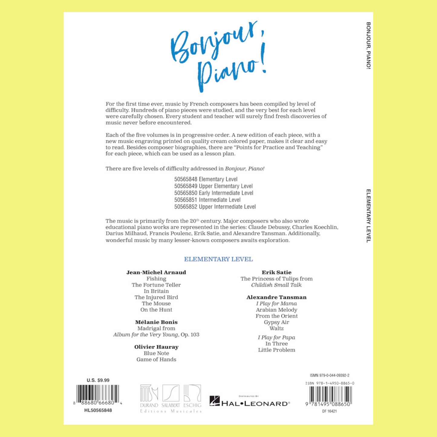 Bonjour Piano - Elementary Level Book