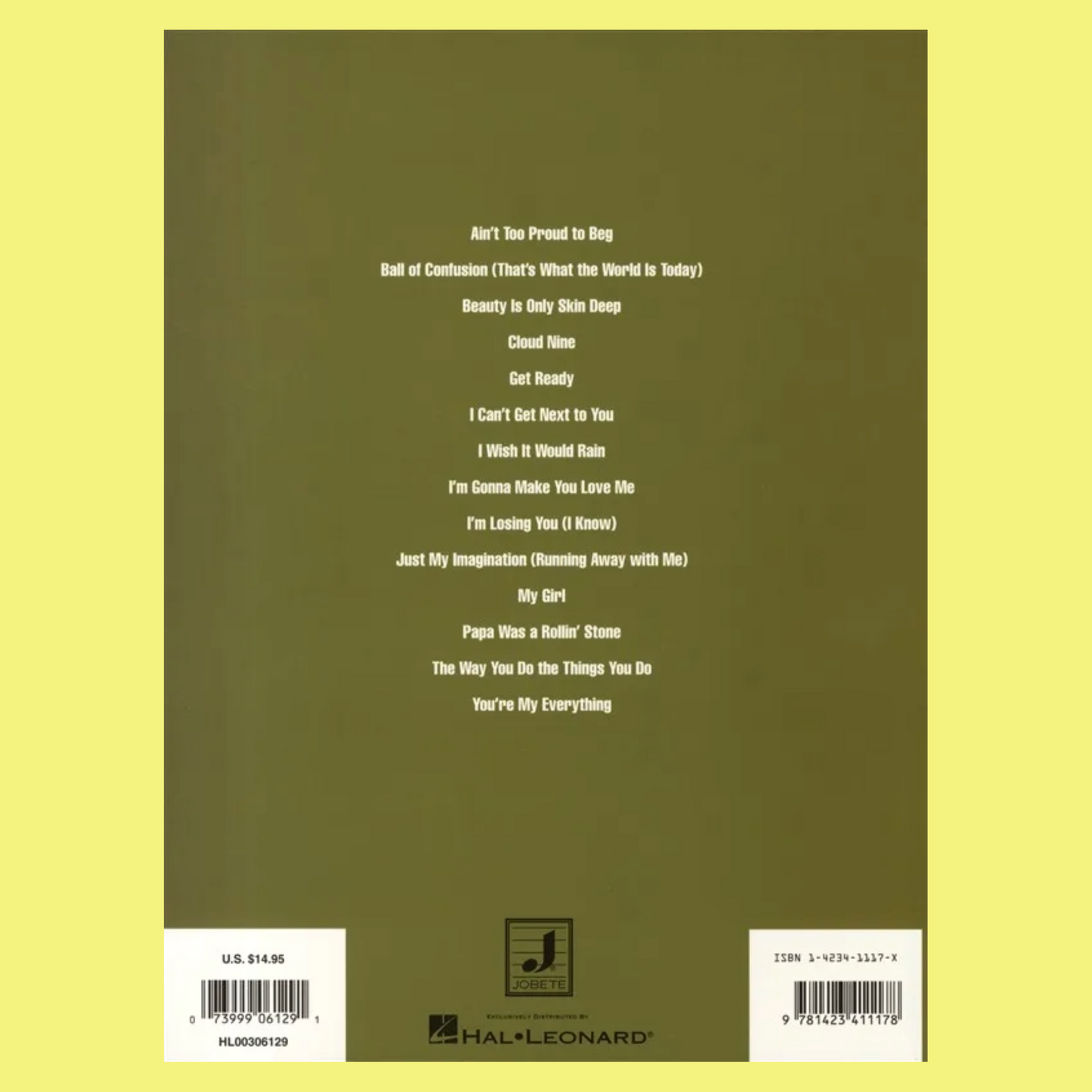 The Temptations Greatest Hits PVG Songbook