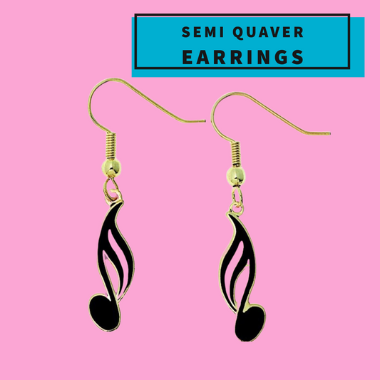 Semi-Quaver Earrings (Black)