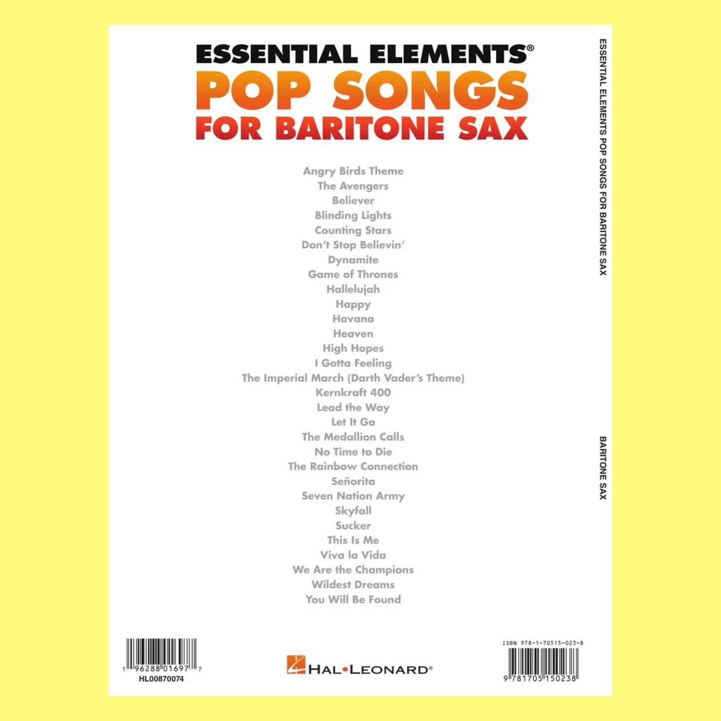 Essential Elements - Pop Songs For Baritone Saxophone Book