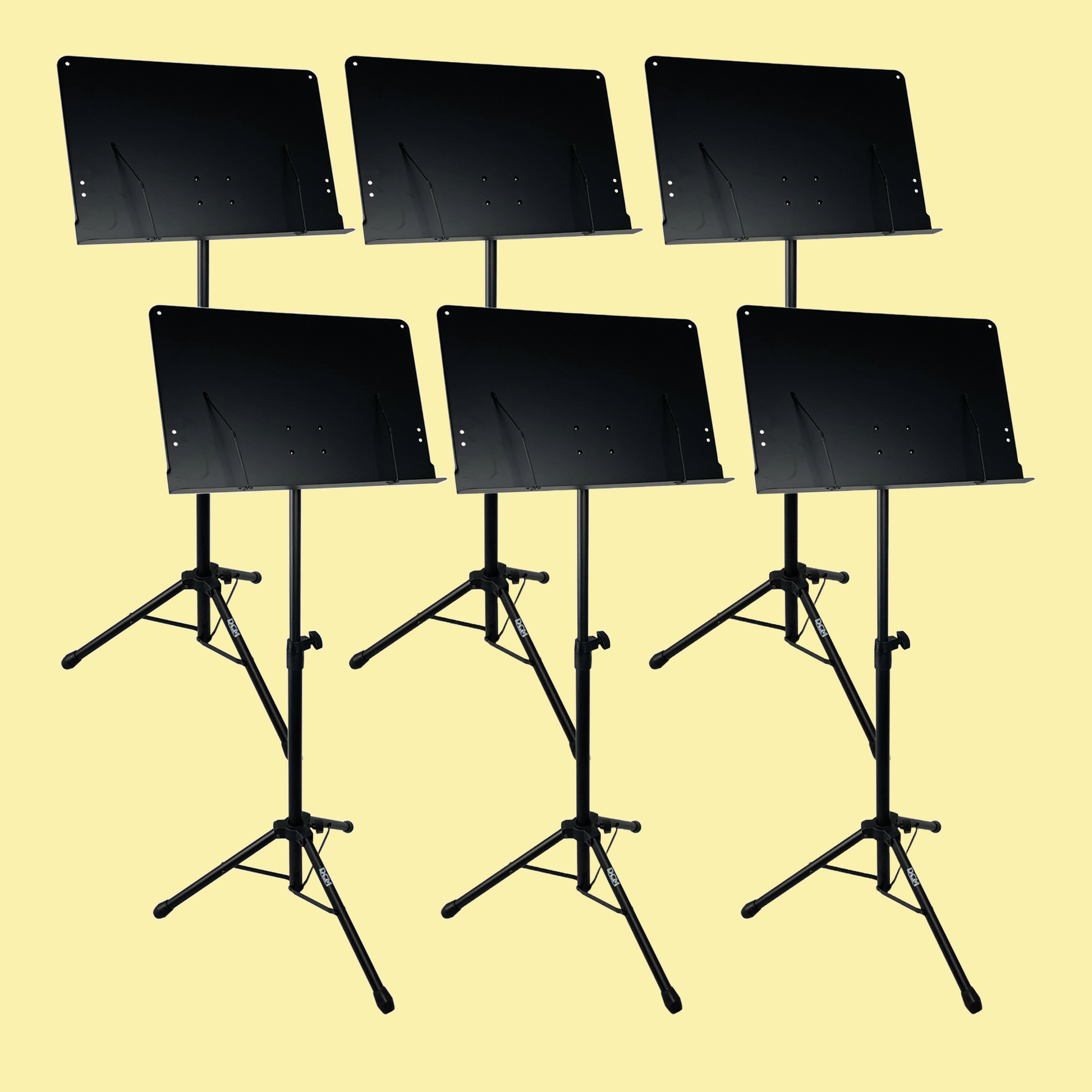 DCM BS501 Orchestral Music Stand Black with Flat Desk (6 Stand Pack)