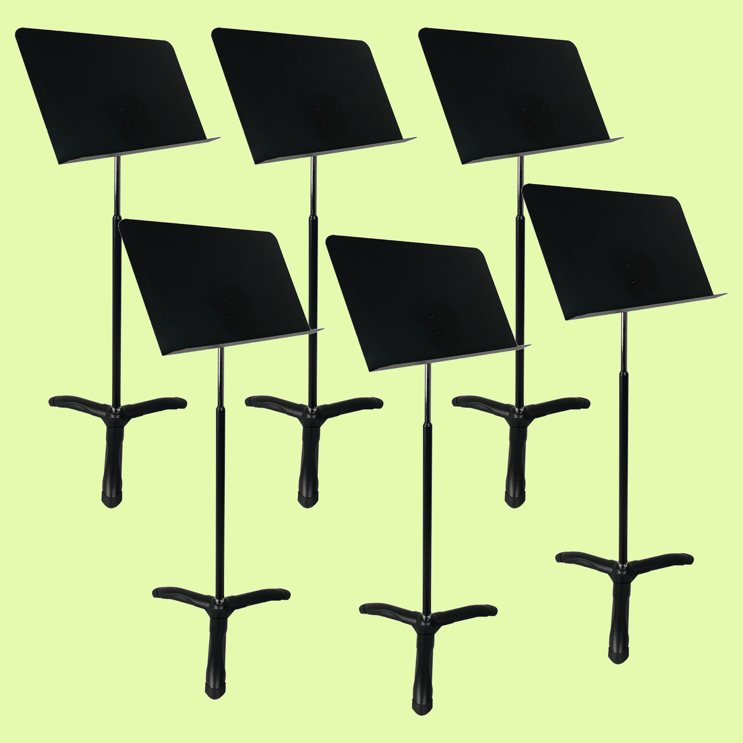 DCM BS301 Premium Orchestral Black Music Stand with Flat Desk (Steel Base) (6 Pack)