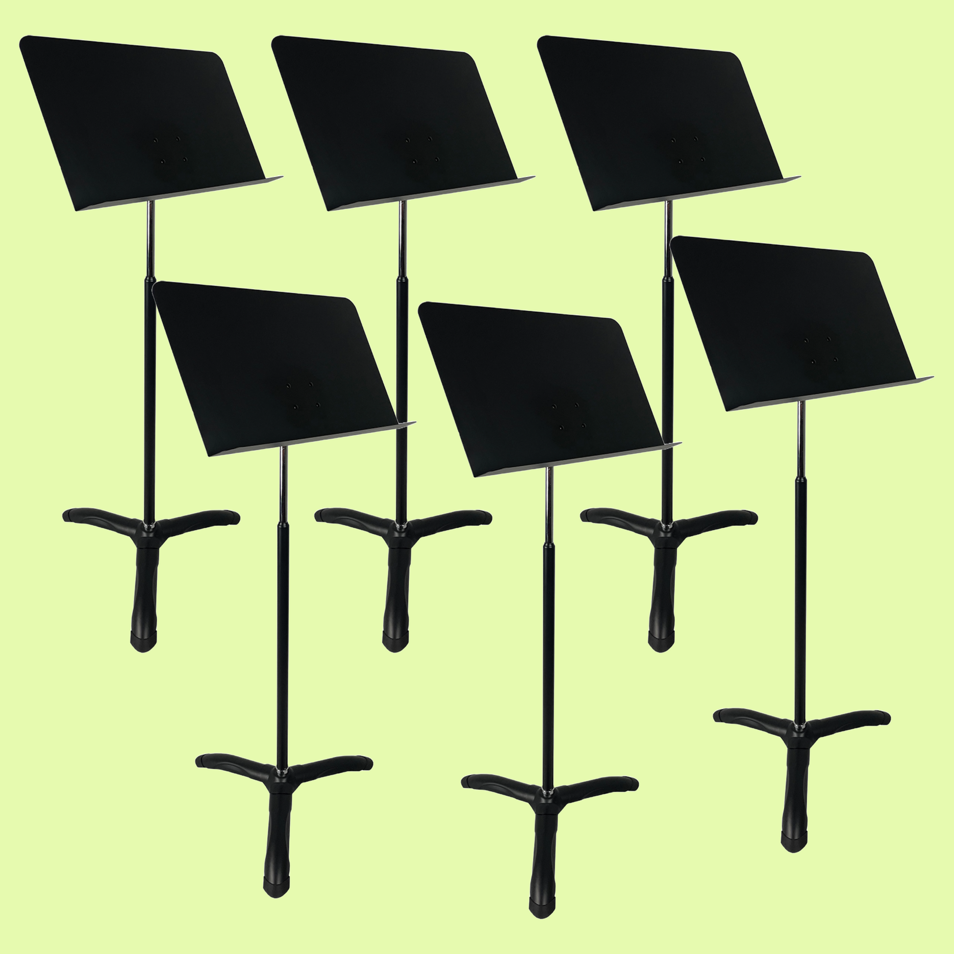 DCM BS301 Premium Orchestral Black Music Stand with Flat Desk (Steel Base) (6 Pack)