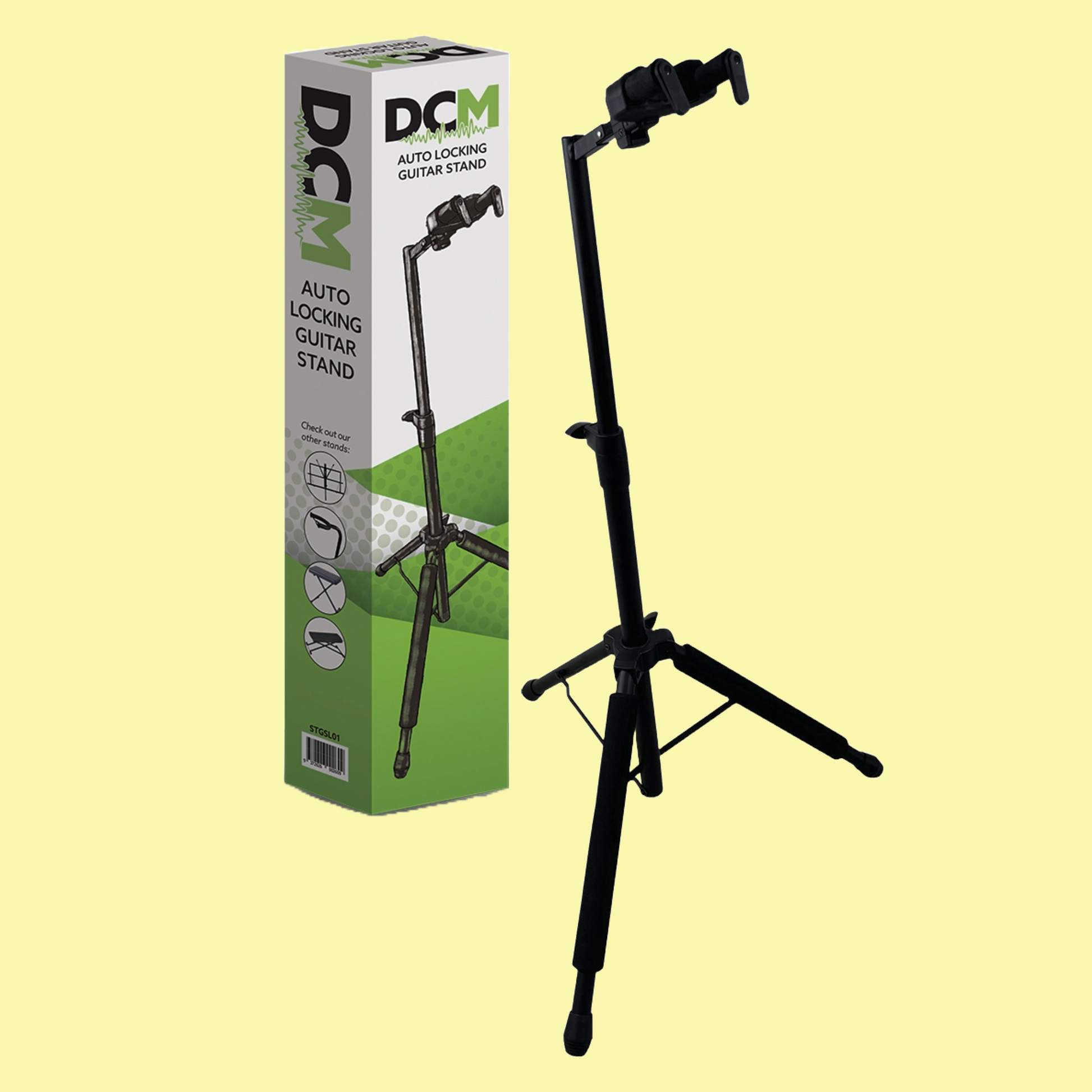 DCM GSL01 Auto Locking Guitar Stand - Black