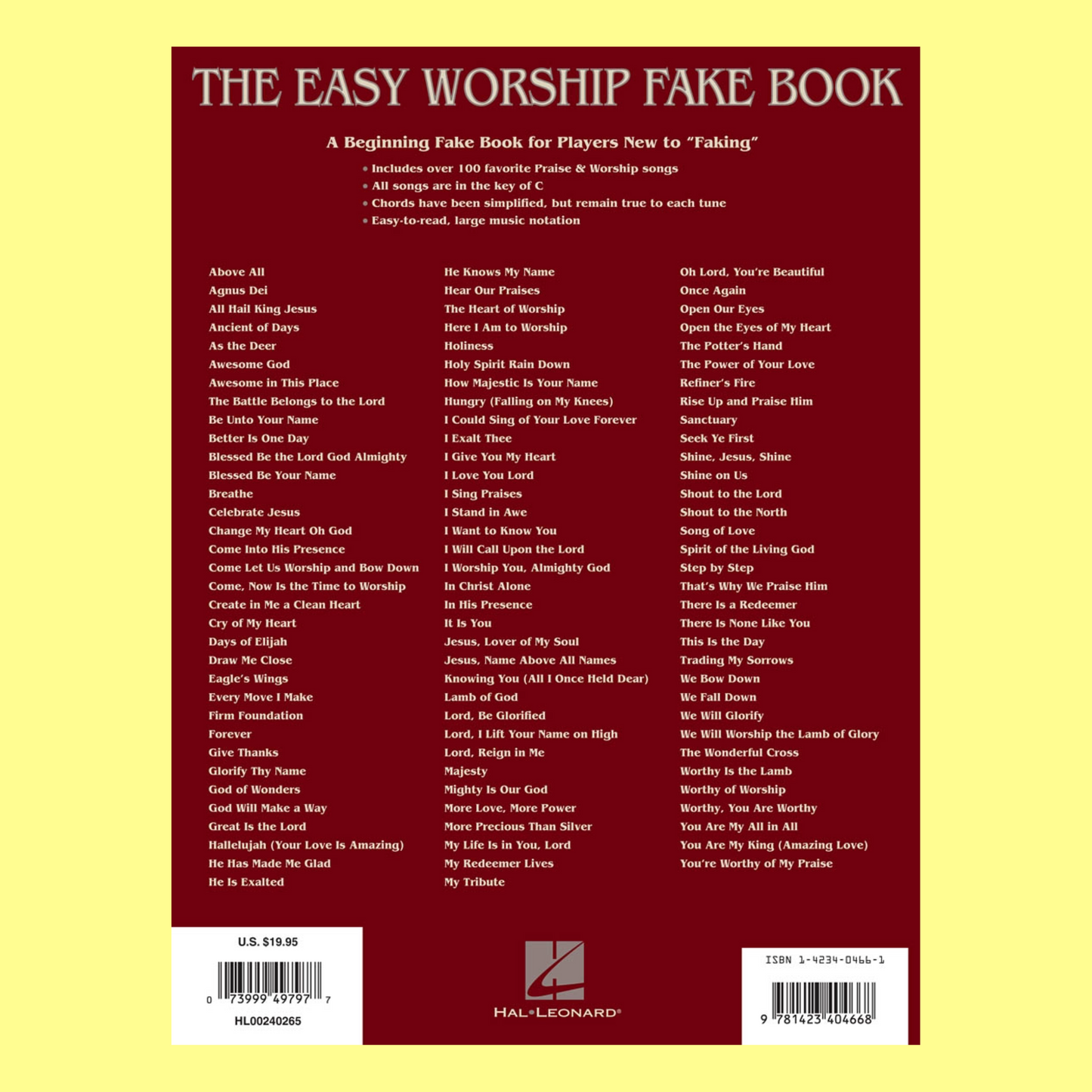 Easy Worship Fake Book - 100 Songs In Key Of C