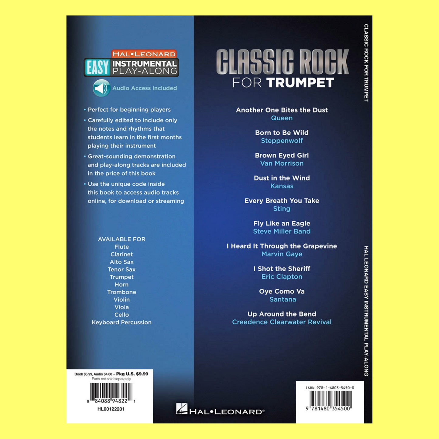 Classic Rock Trumpet Instrumental Play Along Book/Ola