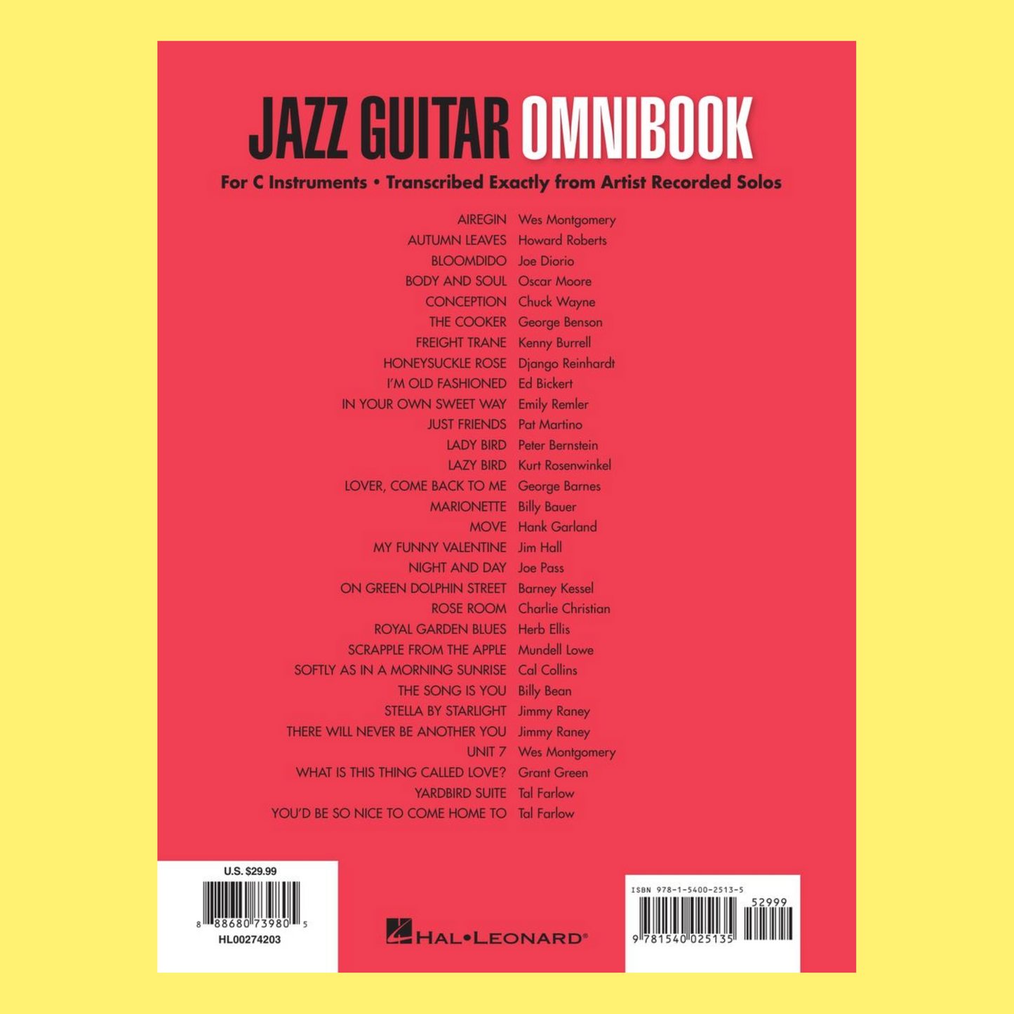 Jazz Guitar Omnibook - For C Instruments (Spiral Bound)