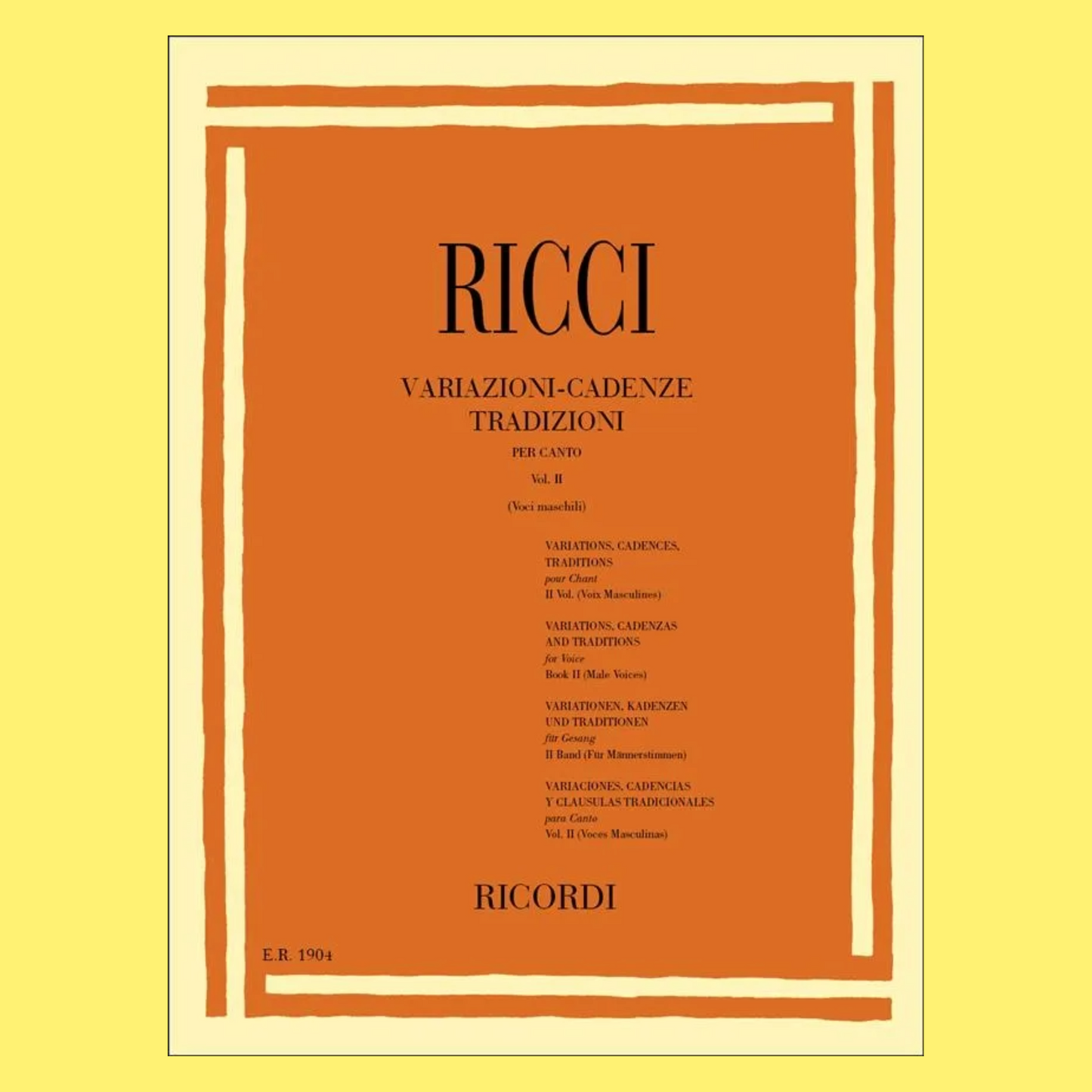Variazioni - Cadenze Tradizioni per Canto Volume II Book 1 (Male Voices)