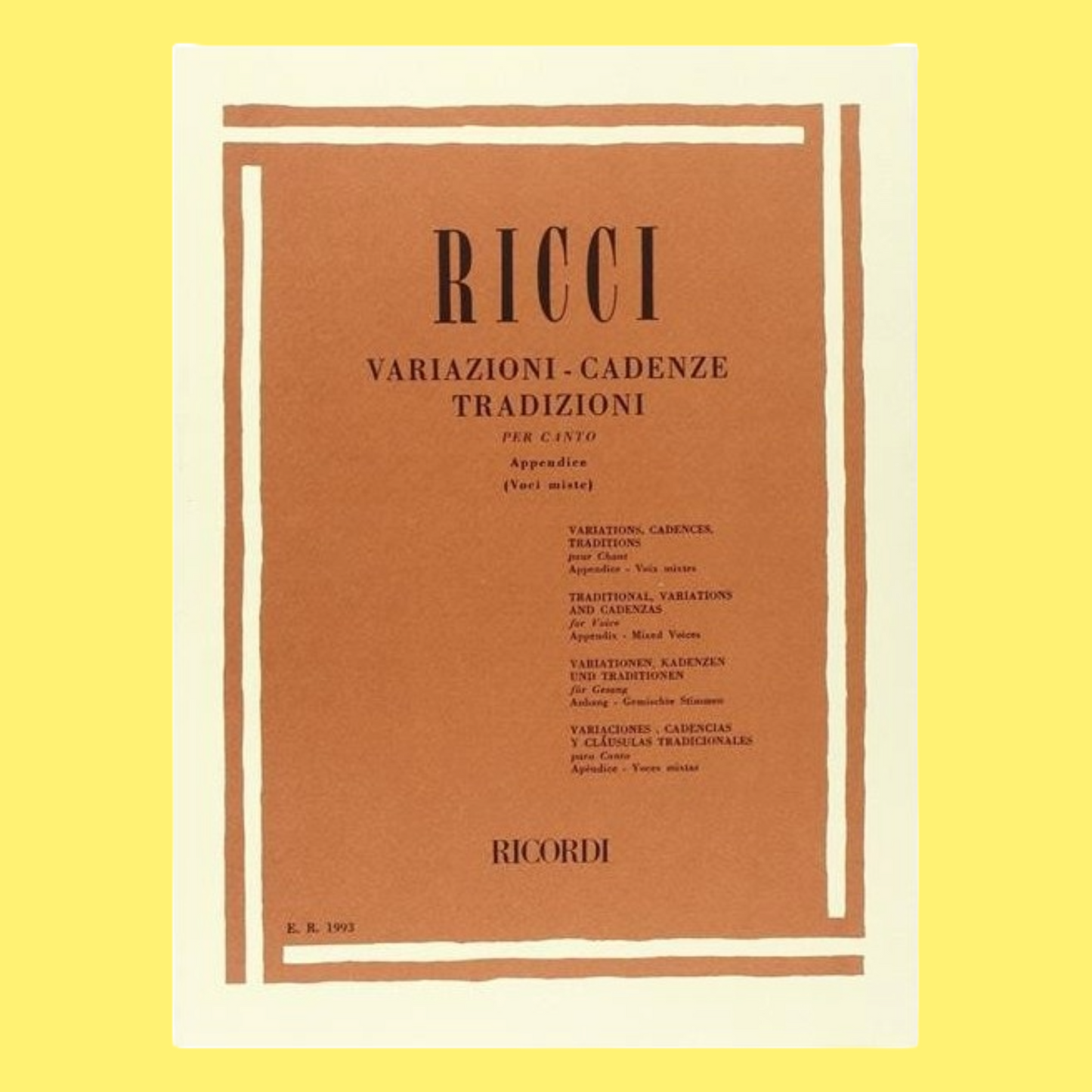 Variazioni - Cadenze Tradizioni Per Canto - Appendix 1 (Mixed Voices)